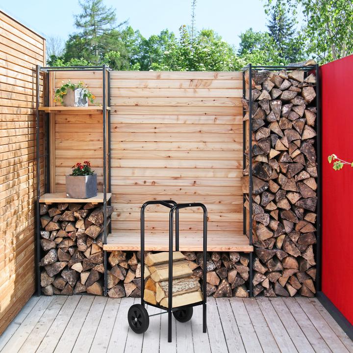 Immagine prodotto Relaxdays Carrello per legna da camino (46 x 39 x 89,5 cm)