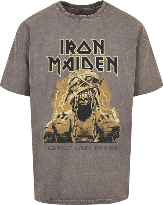 Produktbild Merchcode Powerslave - Mummy World Tour 1984-85 Acid Washed Oversize Tee - 190119 (M)
