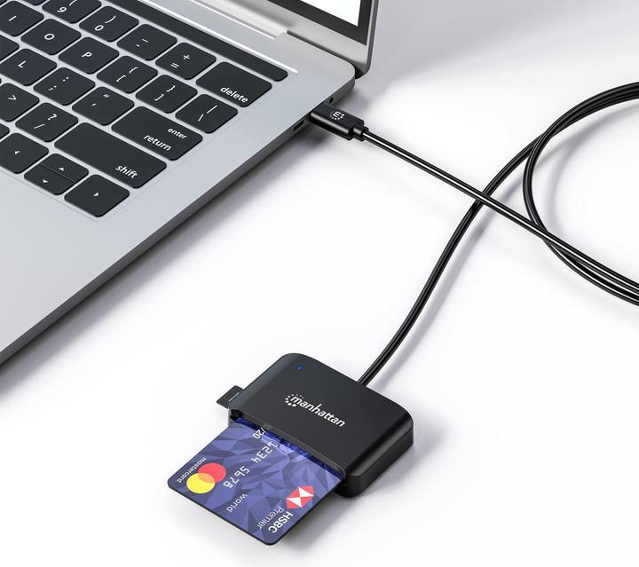 Productafbeelding Manhattan USB-C Chipkartenleser mit microSD-Slot (USB 2.0, USB-C)