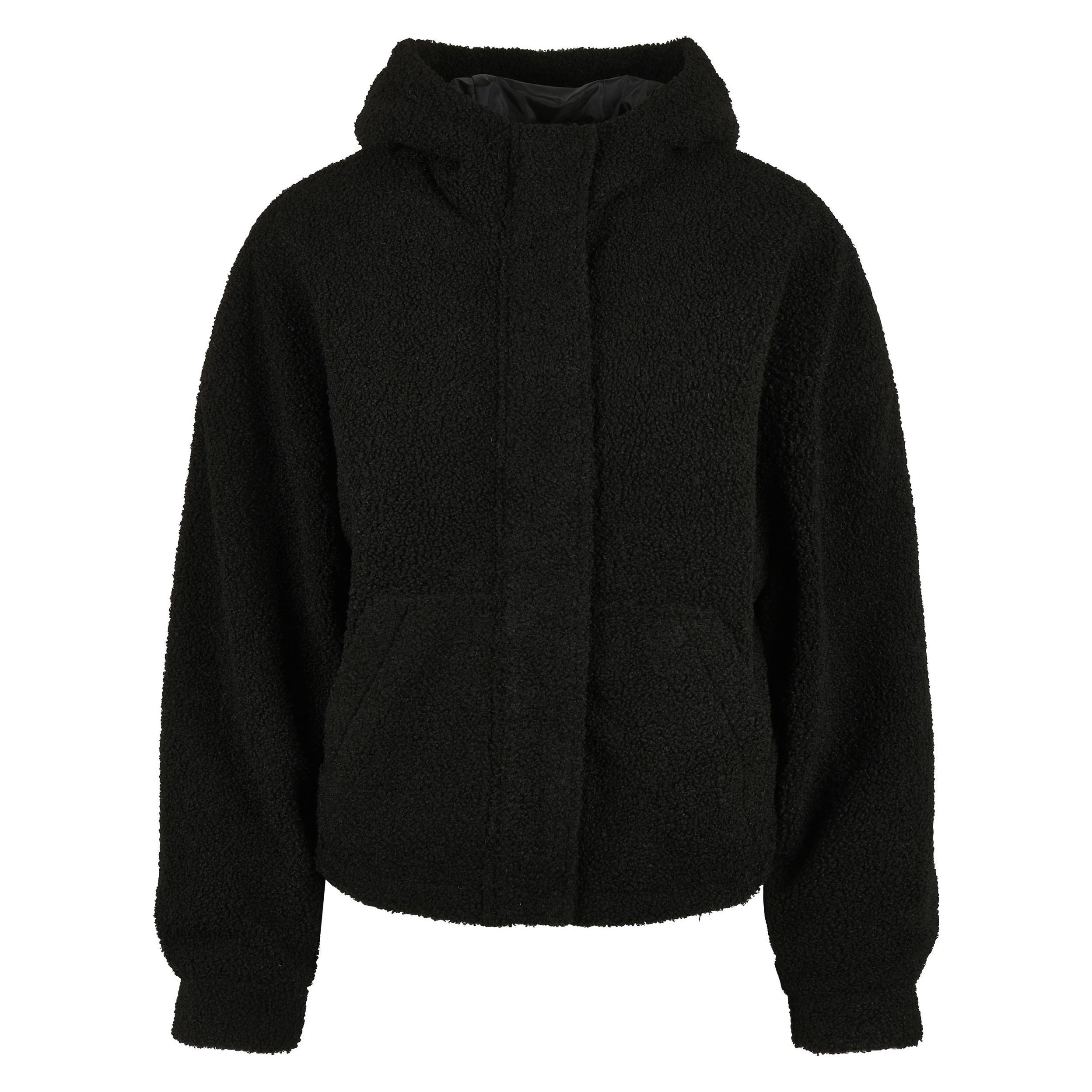 Urban Classics, Damen, Leichte Jacken, Ladies Short Sherpa Jacket, Schwarz, (5XL)