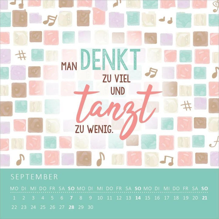 Actual product image Mini monthly calendar Glückssträhnchen st (11.5 x 11.5 cm, Hardcover, German)