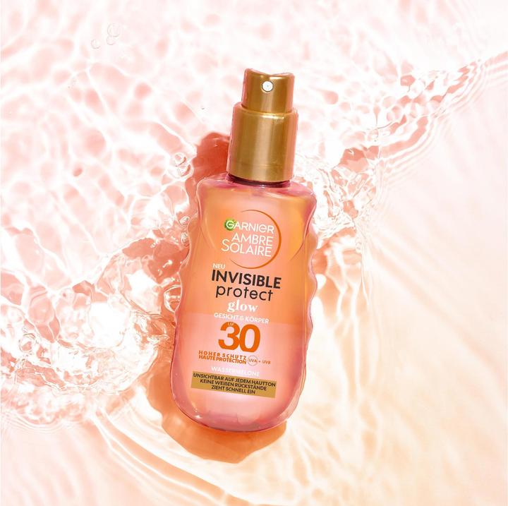Actual product image Garnier Ambre Solaire Invisible Protect & Glow (Sun spray, SPF 30, 150 ml, 178 g)
