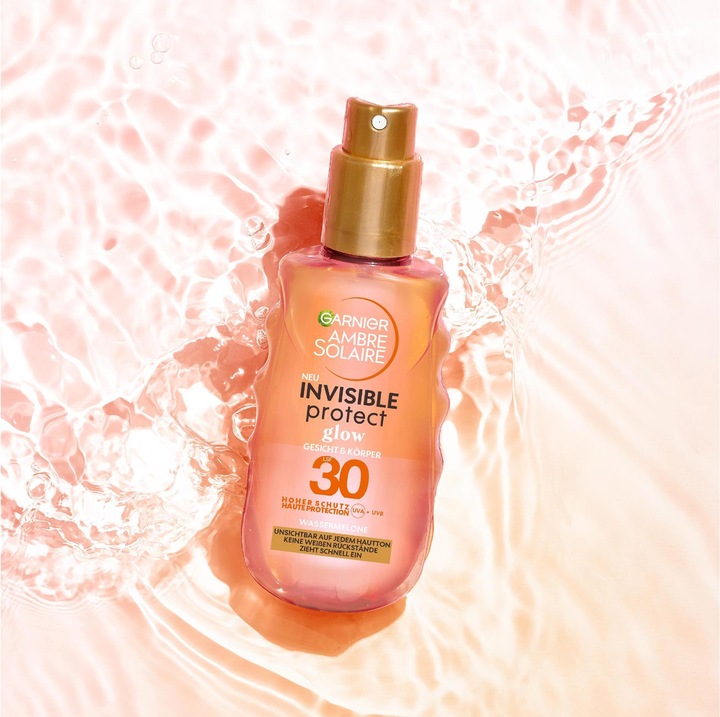 Immagine prodotto Garnier Ambre Solaire Invisible Protect & Glow (Spray solare, SPF 30, 150 ml, 178 g)