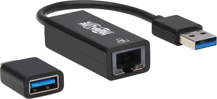 Eaton U336-000-GB-CA USB-C, USB-A to RJ45 Gigabit Ethernet Network Adapter (2xM/F), USB 3.2 Gen 1, Black (USB, RJ45 (1x))