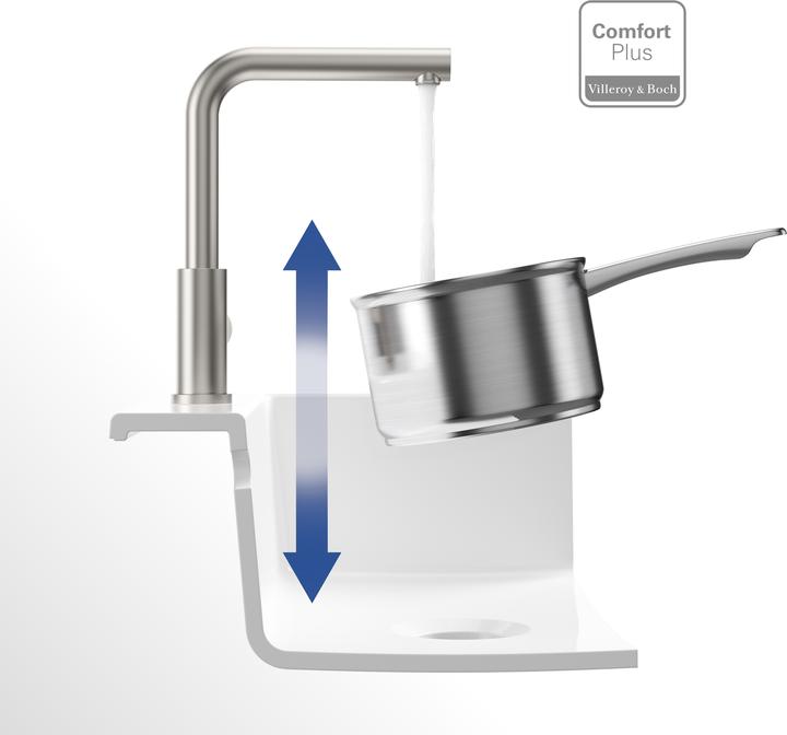 Actual product image Villeroy & Boch Modern Steel kitchen tap, stainless steel