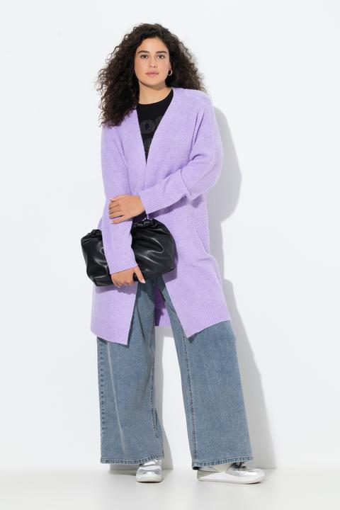 Produktbild Ulla Popken Long-Strickjacke, Rippstrick, ohne Verschluss, Langarm (54)