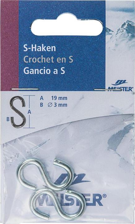 Actual product image Meister S-hook 3x25mm galvanised (0.03 m)