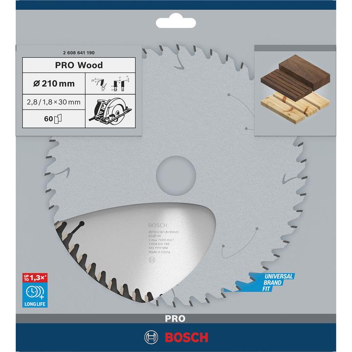 Actual product image Bosch Professional Zubehör PRO Wood circular saw blade, 210 x 2.8 x 30 mm