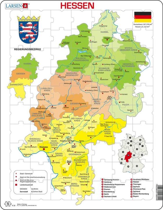Produktbild Larsen Hessen Politisch (70 Teile)