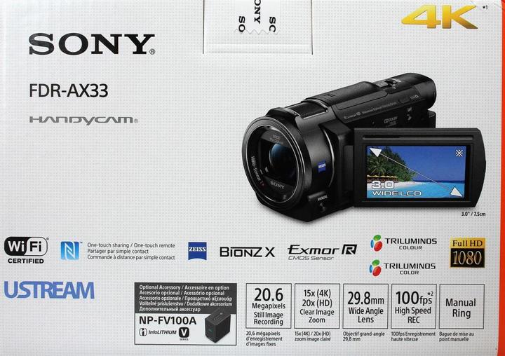 Actual product image Sony Fdr Ax33 (8.29 Mpx, 25p, 10 x)