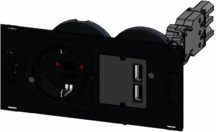 Actual product image Bachmann DUE Set 1xDUE CEE7/7+USB (1 x, CEE 7/7, 0.20 m)