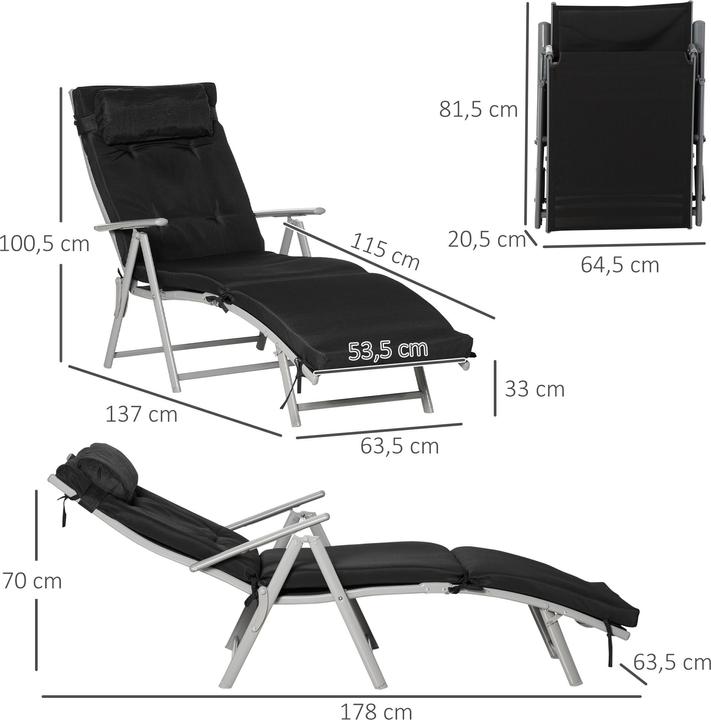 Actual product image Outsunny Sun lounger (180 cm)