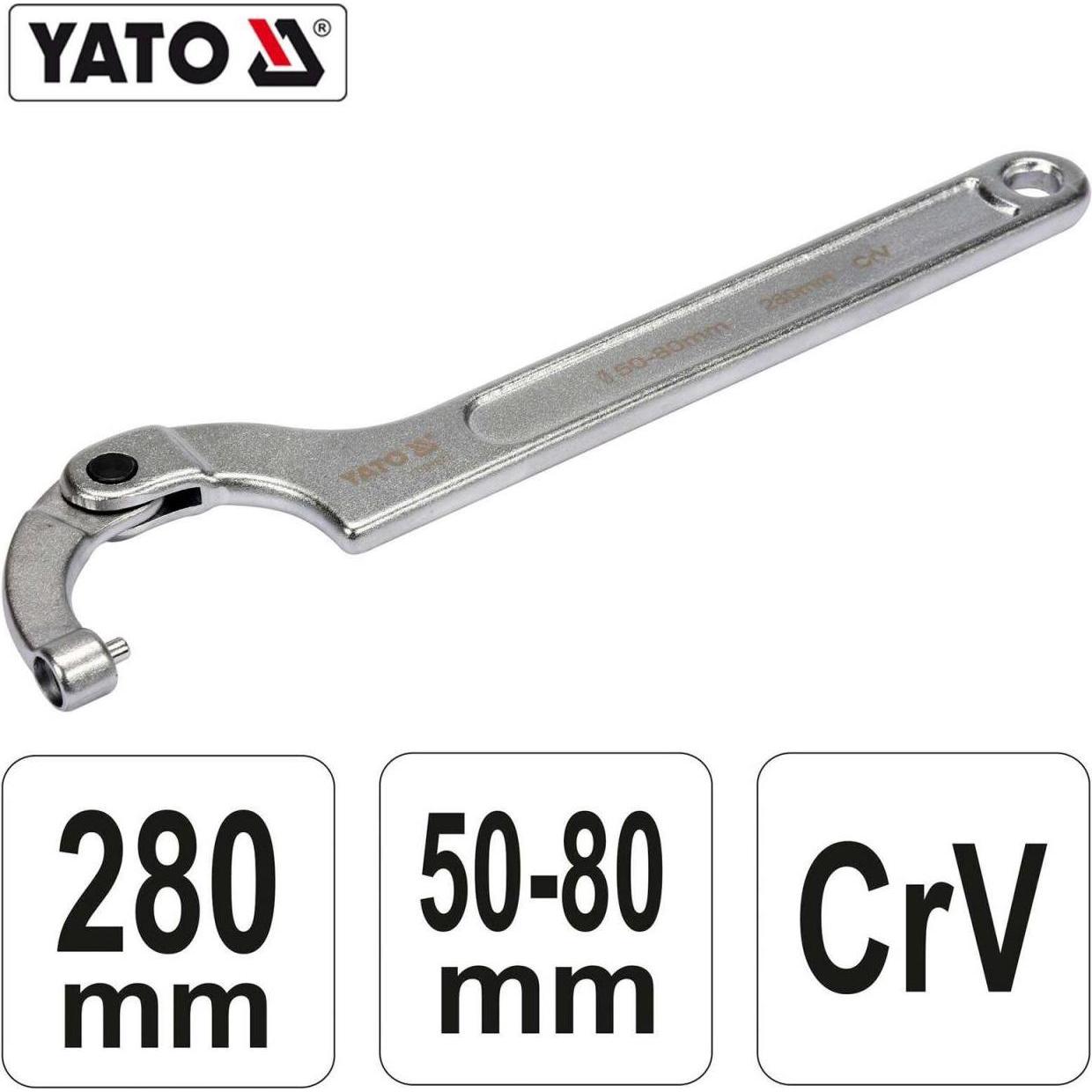 Thumbnail - Yato, Schraubenschlüssel, YT-01677 (80 mm, 75 mm, 71 mm, 77 mm, 68 mm, 66 mm, 50 mm, 56 mm, 55 mm, 52 mm, 76 mm, 63 mm, ...