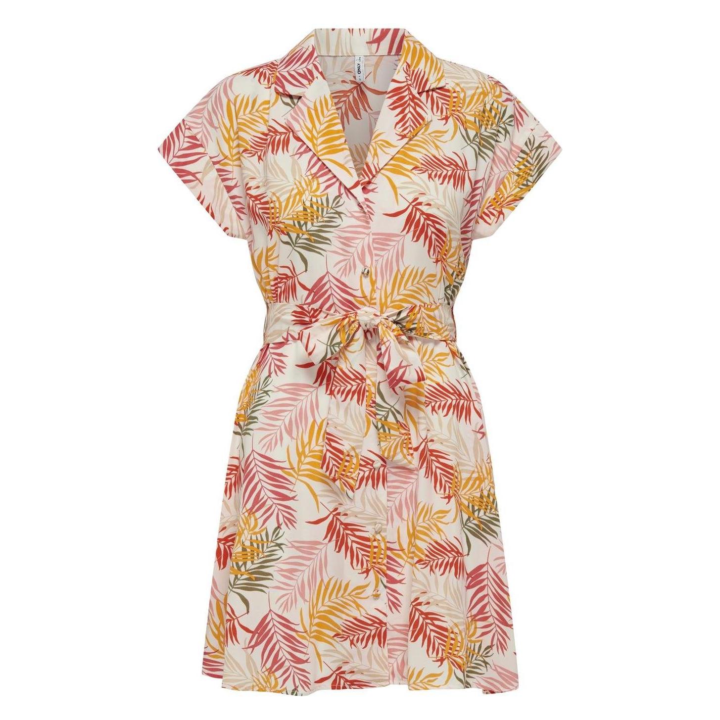 Only, Damen, Kleider, Onllaure Fr S/S Shirt Dress Cs Ptm, Weiss, (M)