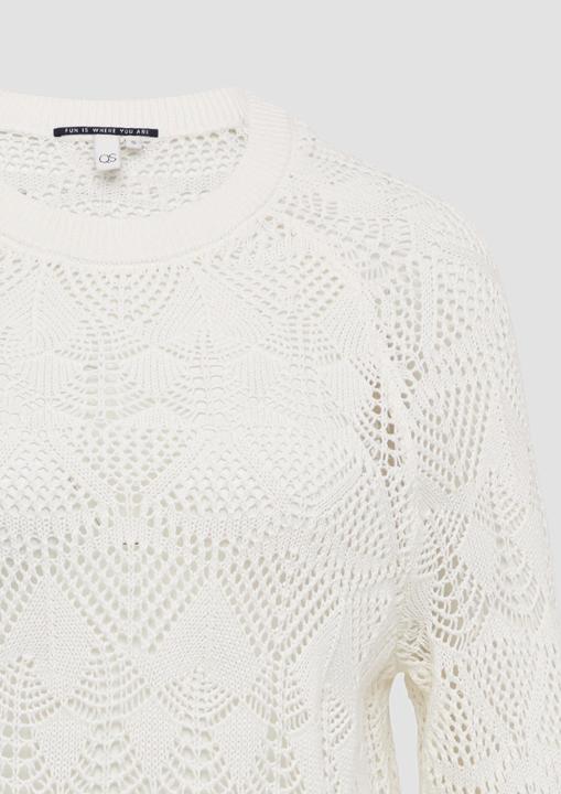 Produktbild s.Oliver Strickpullover Baumwollpullover mit Ajourmuster (L)