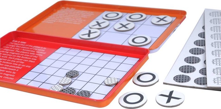 Actual product image Carletto Magnetic Tic Tac Toe 4 Wins Travel Game (German)