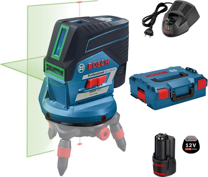 Ceiling clamp, Fast charger, Insert, L-Boxx, Laser target plate, Protective bag, Rechargeable battery, Rotating holder