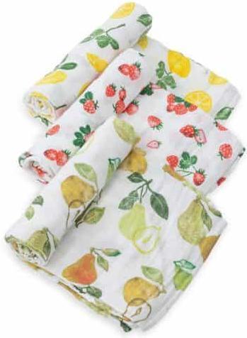 Produktbild little unicorn Cotton Muslin Swaddle 3 Pack - Fruit Stand (120 cm, 120 cm)
