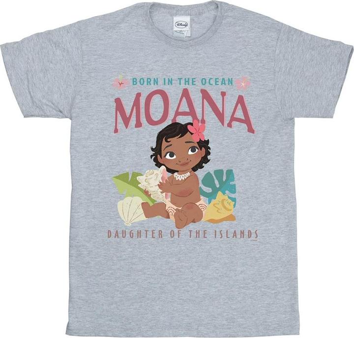 Actual product image Disney Womens/Ladies Moana Born In The Ocean Cotton Boyfriend T-Shirt (XL)