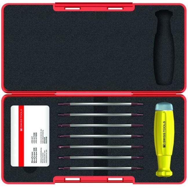 PB Swiss Tools, Schraubenzieher, Drehmoment-Schraubendreher-Sortiment, 8-teilig mit Skala, Wechselklingenaufnahme,...