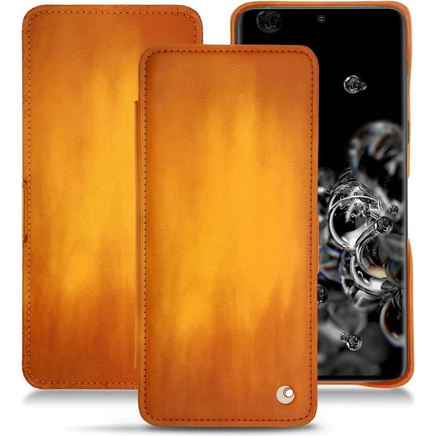 Noreve Lederschutzhülle horizontal (Samsung Galaxy S20 Ultra 5G), Smartphone Hülle, Orange