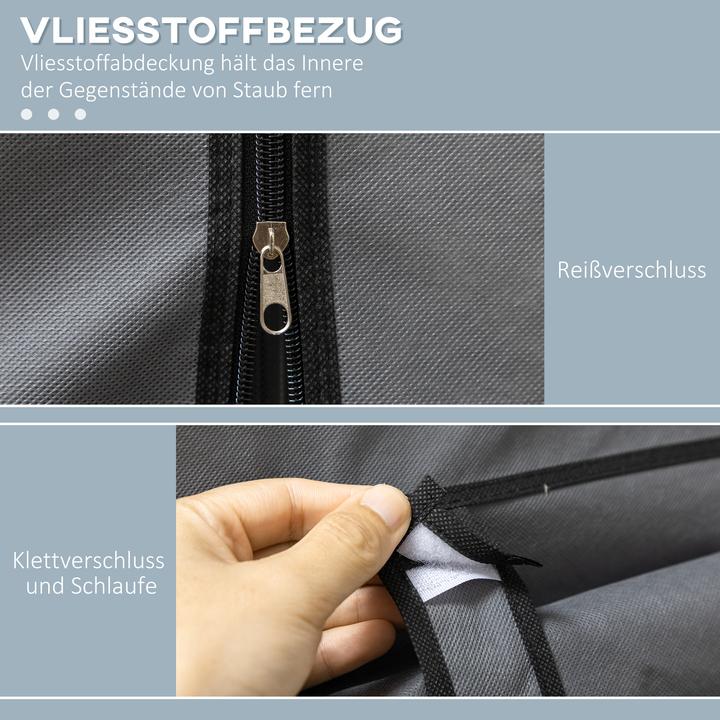 Actual product image Homcom Stoffschrank Stahl, Vliesstoff Dunkelgrau (125 x 43 x 162.5 cm)