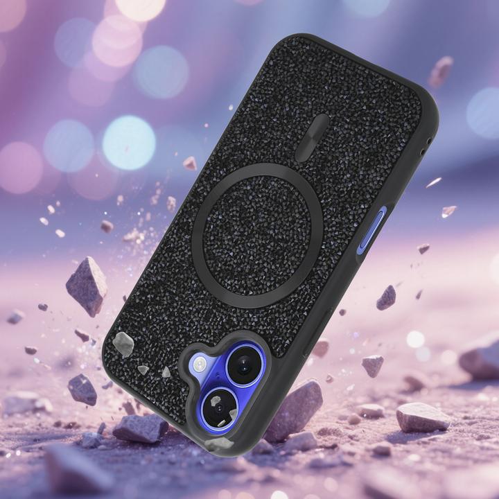 Produktbild Cadorabo iPhone 16 Hülle kompatibel mit MagSafe Glitzer Case (Apple iPhone 16)