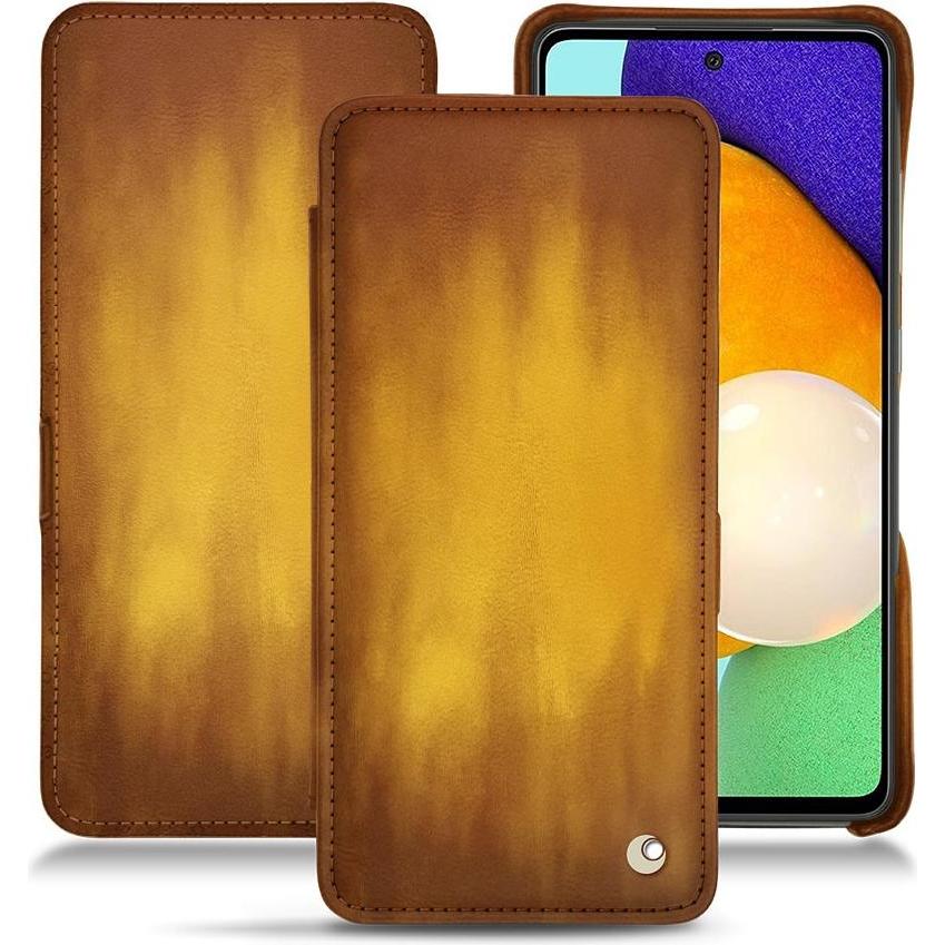 Noreve Lederschutzhülle horizontal (Samsung Galaxy A52), Smartphone Hülle, Gold