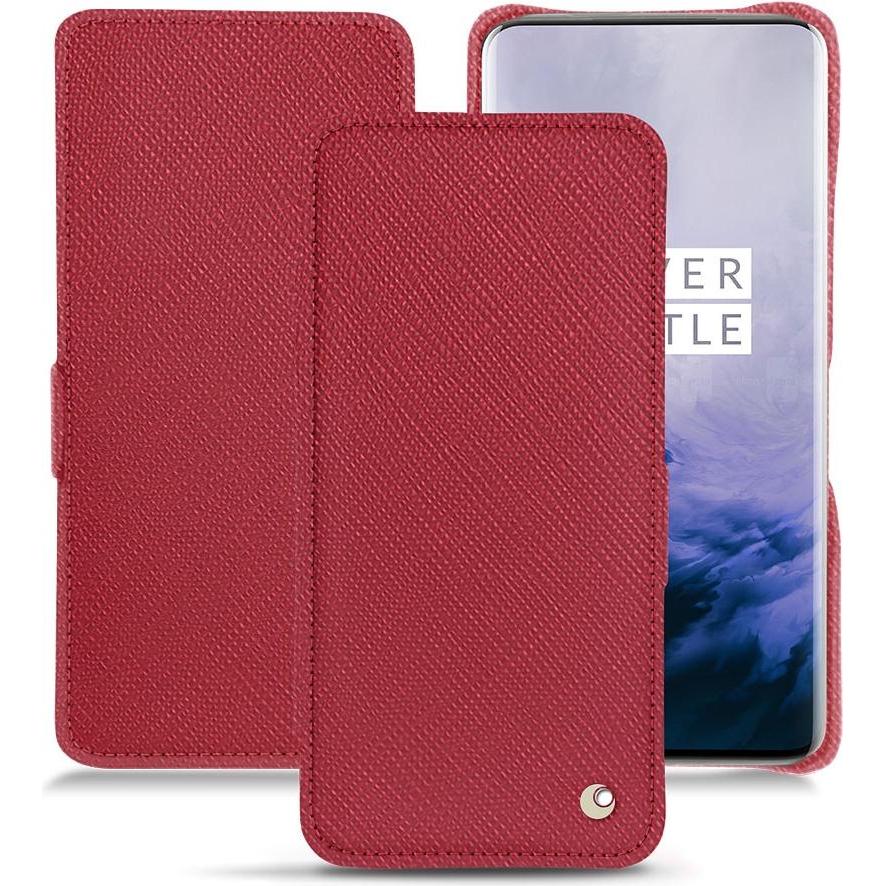 Thumbnail - Noreve Lederschutzhülle horizontal (OnePlus 7 Pro), Smartphone Hülle, Rot