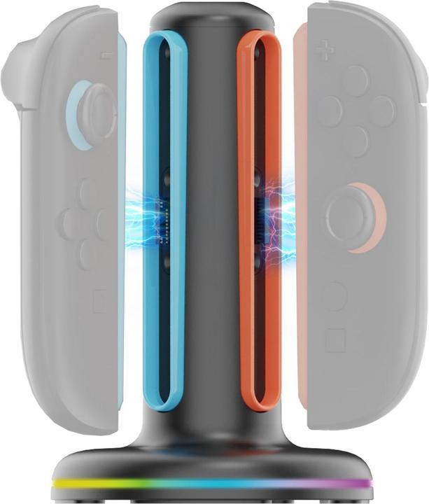 Productafbeelding iPega SW2052 Charger Dock with RGB for JoyCon Controllers Nintendo Switch 2 Black (Damaged Package) (Switch)