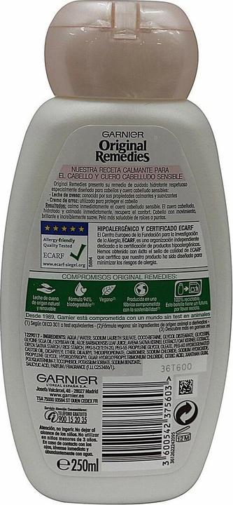 Actual product image Garnier Original Remedies Delicatesse de Avena Shampoo 250ml (Liquid shampoo, 250 ml)