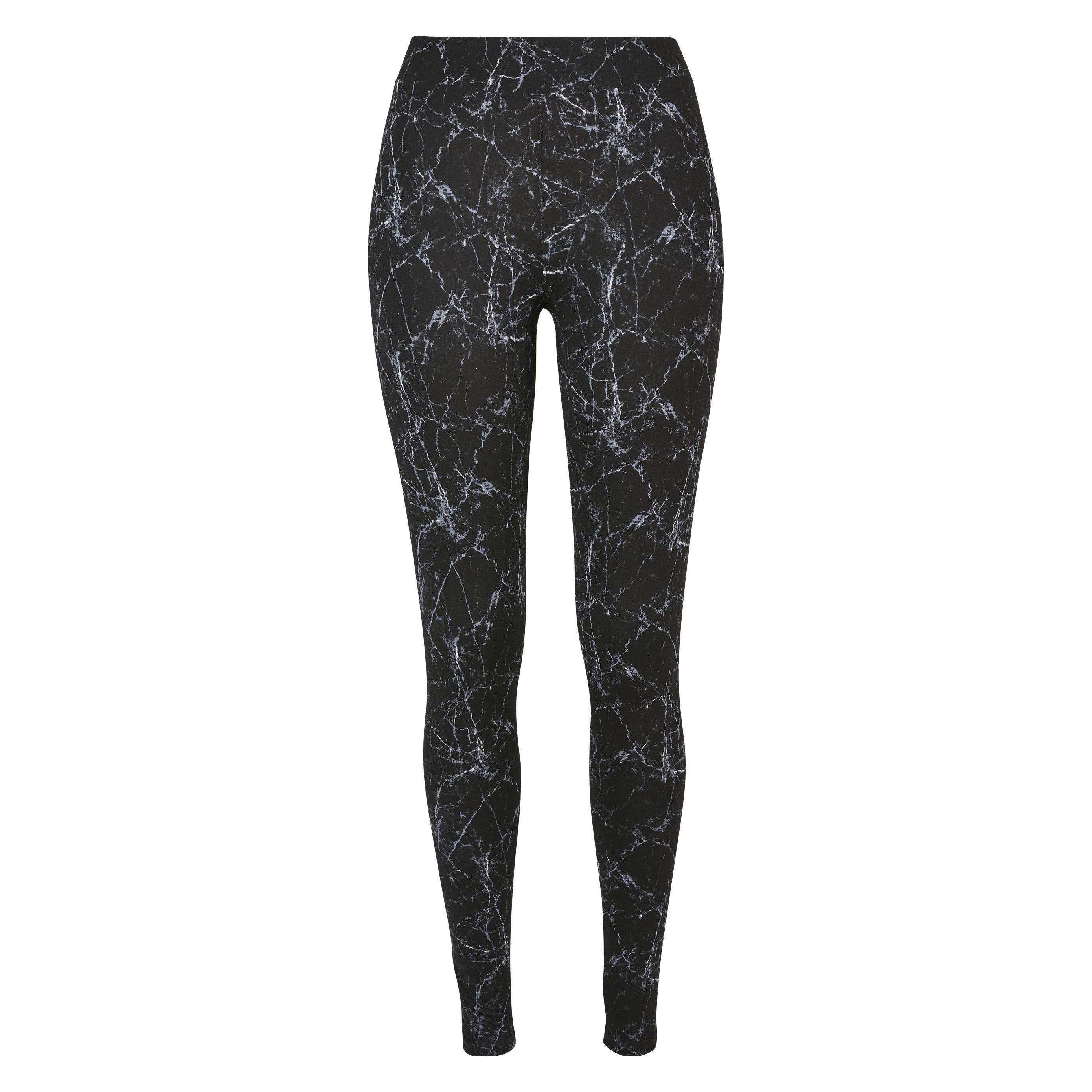 Urban Classics, Damen, Hosen, Ladies Soft Aop Leggings, Schwarz, (Xl)