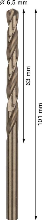 Produktbild Bosch Professional Zubehör PRO Stainless Steel HSS-Co Spiralbohrer, 6.5 x 63 x 101 mm (6.5 mm)