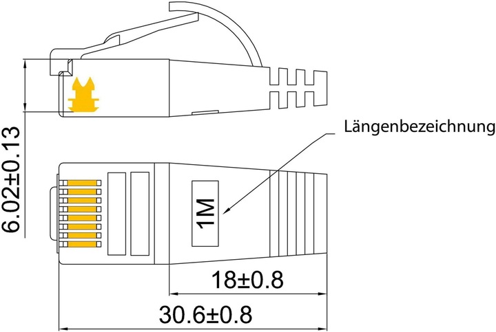 Productafbeelding Wirewin Slanke patchkabel: F/FTP, 7,5m, oranje (U/FTP, CAT6, 7.50 m)