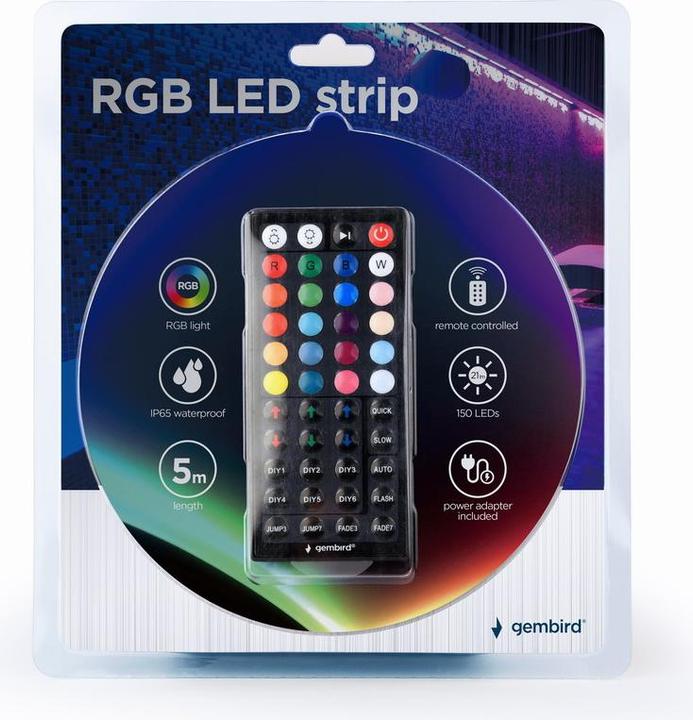 Actual product image Gembird RGB LED strip 5 m LED-S-RGB500-01 (Multicoloured, 500 cm, Indoor)