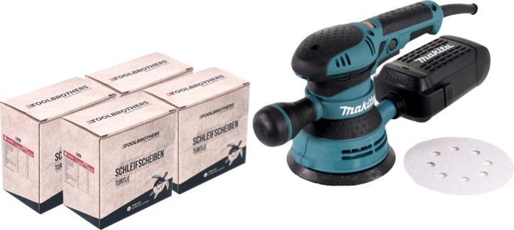 Produktbild Makita BO 5041 Exzenterschleifer / Schleifmaschine 300 W 125 mm + 4x Toolbrothers TURTLE Schleifset (Exzenterschleifer, 300 W)