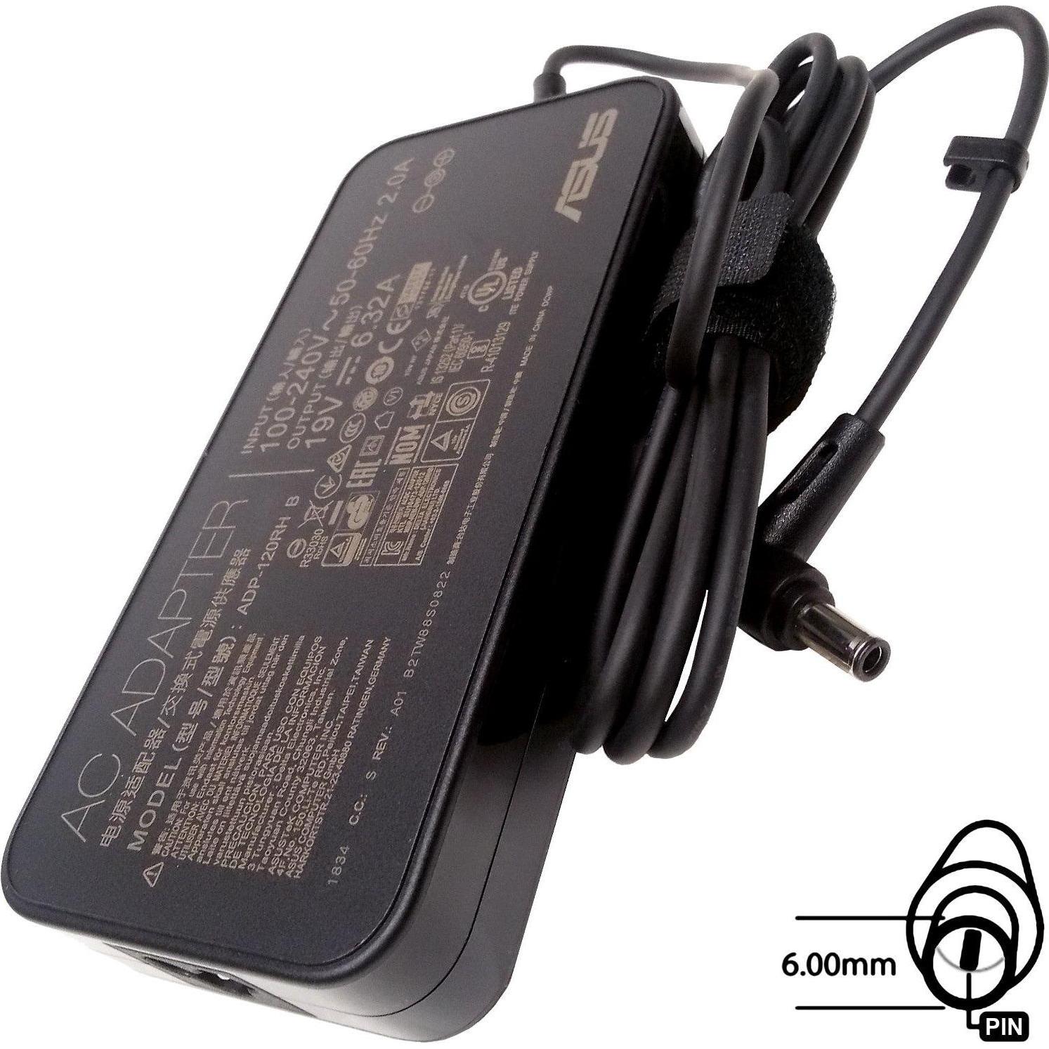 ASUS ADAPTER 19V 3P(6PHI) orig. (120 W), Notebook Netzteil, Schwarz
