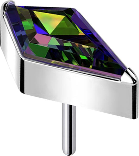 Produktbild Star Piercing Threadless Diamant silber mit Kristall dunkel multicolor (ohne Messing, Titan)