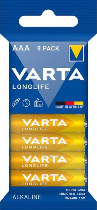 Immagine prodotto Varta Longlife AAA (8 pz., AAA / LR03 / Micro / R03 / AM4 / MN2400 / KR03, 1230 mAh)