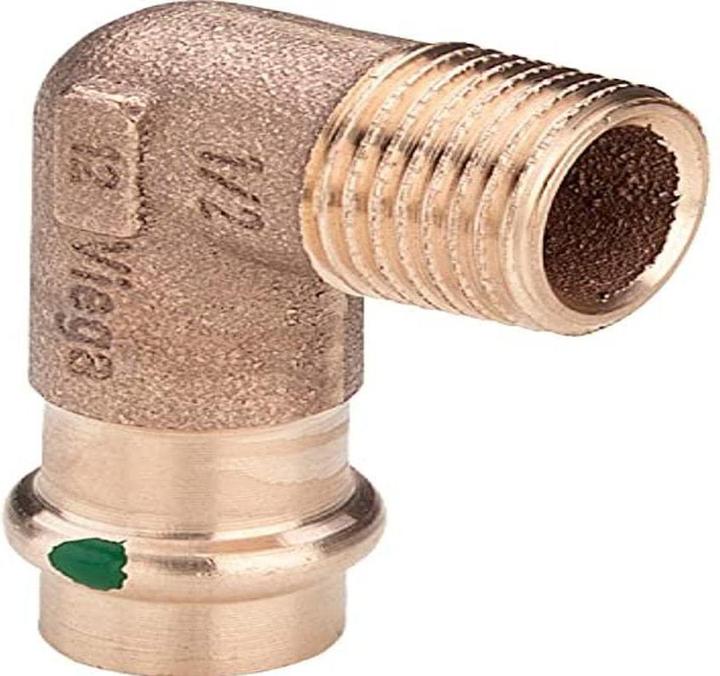 Actual product image Viega Sanpress vinkel 1/2"-18 mm90 grader af rødgods, SC-Conturmuffe/muffe (Press connection)