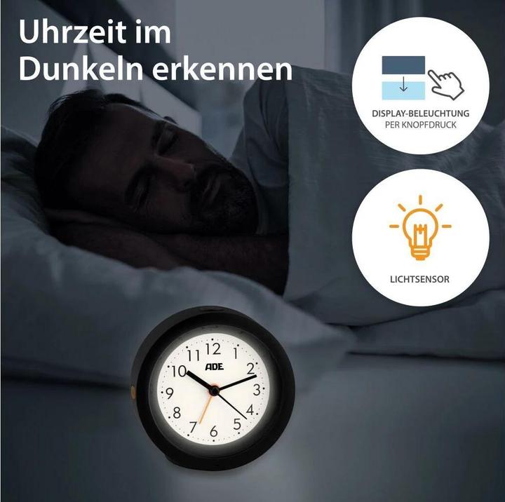 Immagine prodotto ADE Sveglia analogica con sensore di luce notturna
