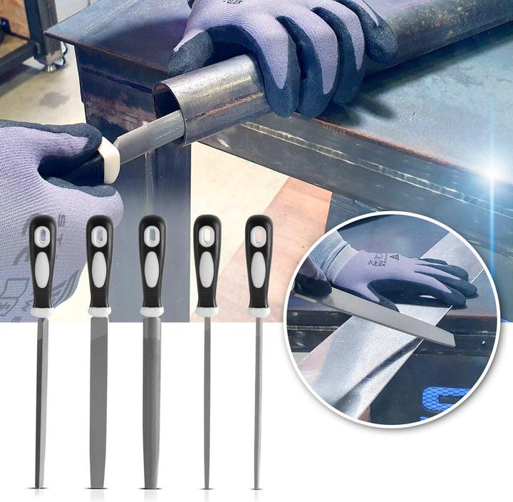 Produktbild Stahlwerk Stahlfeilen 5er Set 200 mm / 8" Raspeln / Metallfeilen / Feilen-Satz (200 mm)
