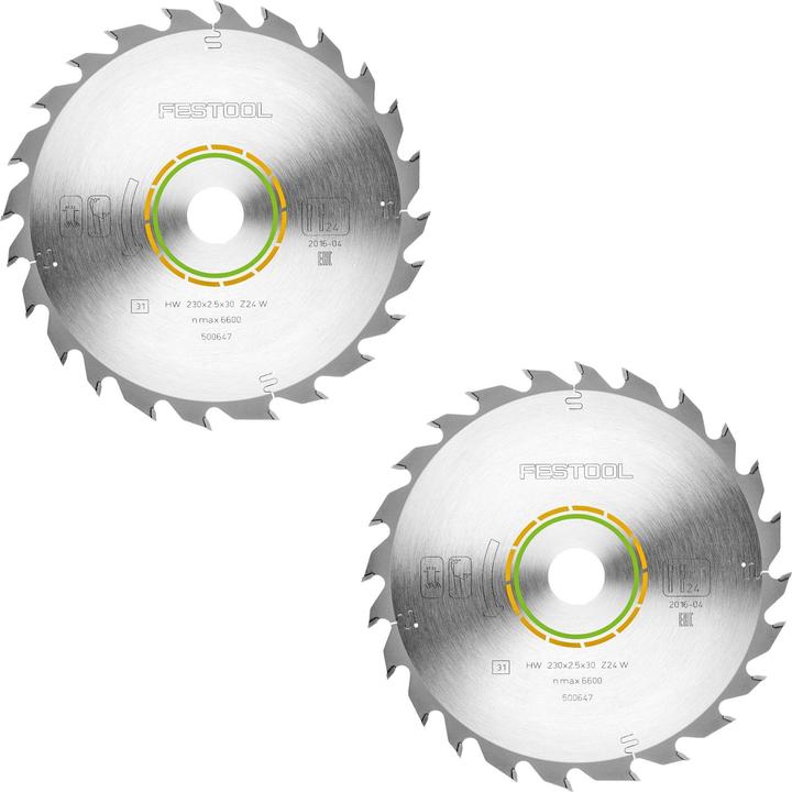 Actual product image Festool HW 230x2.5x30 W24 Circular saw blade WOOD STANDARD 2 pcs. ( 2x 500647 ) 230 x 2.5 x 30 mm 24