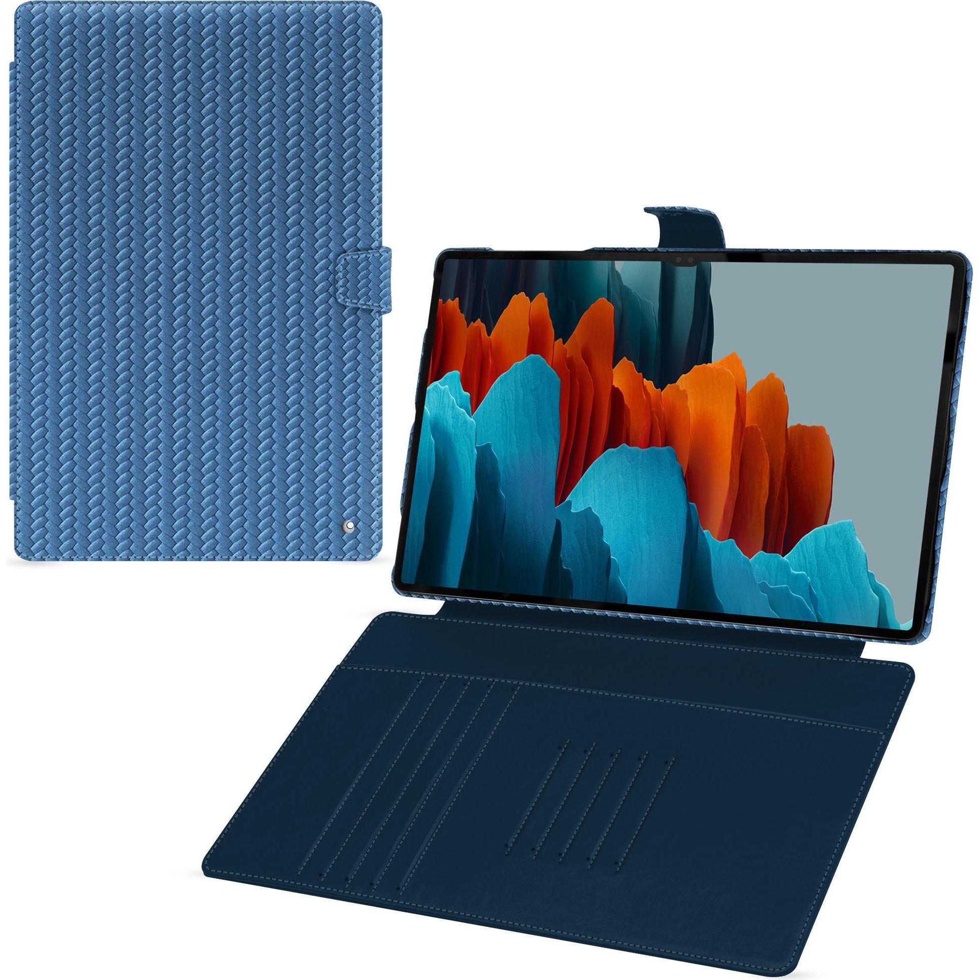 Noreve Lederschutzhülle Samsung Galaxy Tab S9 Ultra (Galaxy Tab S9 Ultra), Tablet Hülle, Blau
