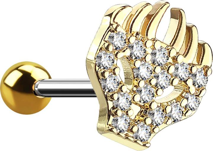 Immagine prodotto Star Piercing Micro Barbell 14k vergoldet Flammenkopf (Ottone, Acciaio chirurgico 316L)