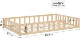 Image du produit Homestyle4u Kinderbett mit Matratze Lattenrost & Rausfallschutz (120 x 200 cm)
