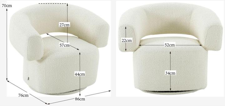 Actual product image Kare Design Swivel Armchair Maye Cream