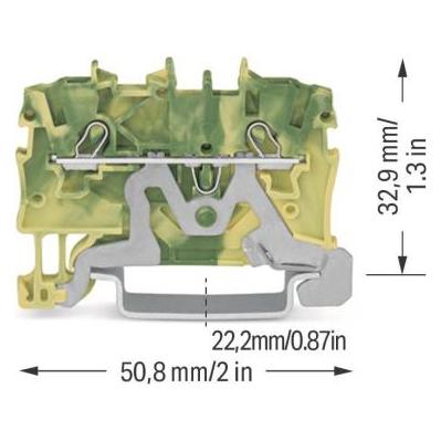 Wago Verde/Giallo 2X1mm Through Terminal Grn/Yel, Accessori Di Elettronica + Alloggiamento,
