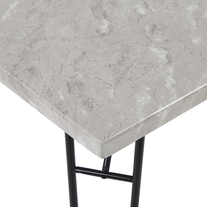 Produktbild Beliani Essgruppe grau Marmor Optik 4-Sitzer 110 x 70 cm KEMPTON (110 x 70 x 76 cm)