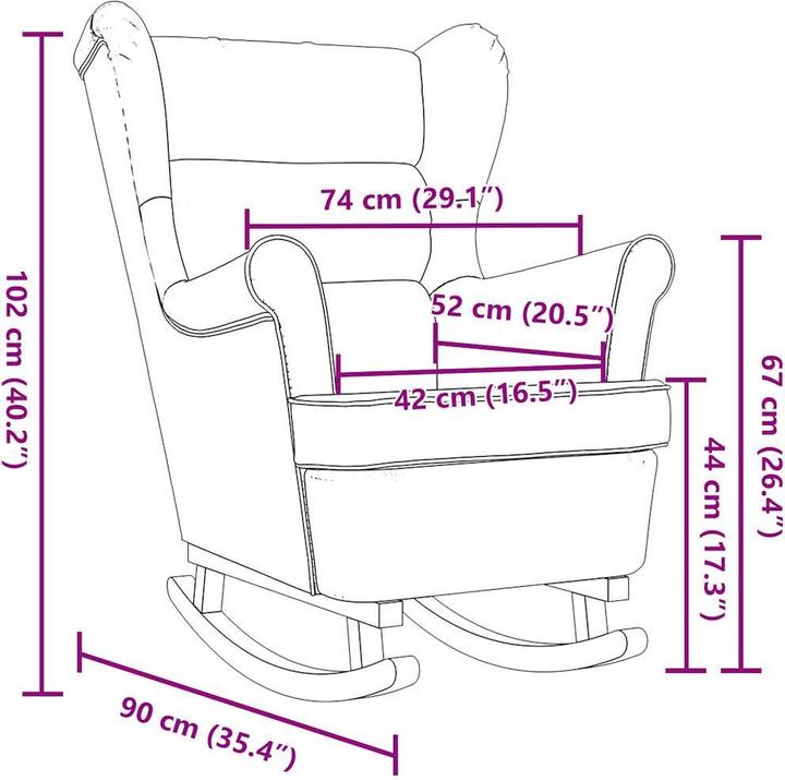 Actual product image vidaXL Schaukelsessel